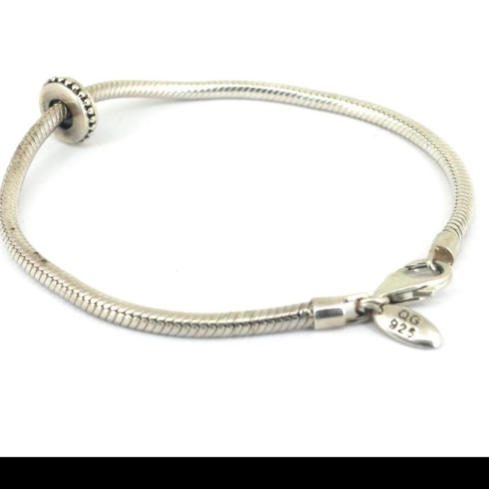 Reflection Beads Snake Design Charm Bracelet 925 … - image 3